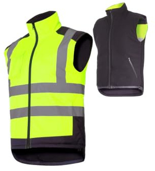 K & G seit 1948 Profi Arbeitsweste Lahti PRO L41313 NEON GELB Doppelseitige Warnweste Winterweste Herrenweste Bodywarmer Warmweste Herren Warm Weste (3XL)