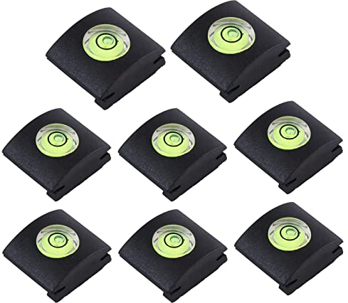 Set de 8 Fundas de Zapatos Calientes, Cubierta para Nivel de Zapata de Flash, Nivelador de camara con Burbuja Gradienter Hot Shoe cubierta protectora, Nivel De Burbuja, Negro
