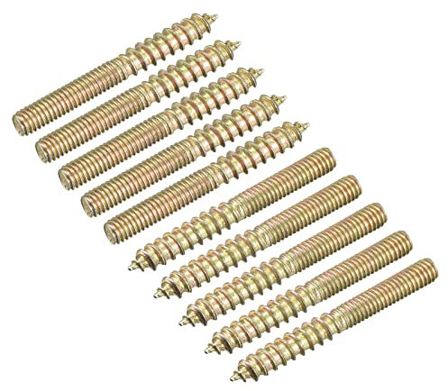 sourcing map M4x35mm Suspensión Pernos, 16uds Doble Extremo Rosca Espiga Tornillos para Madera Muebles Conexión