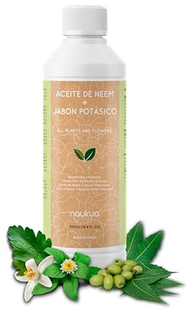 Naukua 500ml Jabón Potásico & Aceite de Neem Concentrado Ecológico 100% Natural - Mejora y activa las defensas naturales de las plantas de interior y exterior - Actúa de manera rápida y eficaz