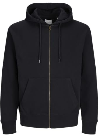 JACK&JONES JJECHARGE Noos Sweat à Capuche zippé, Noir, S