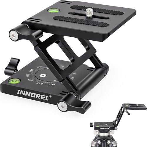INNOREL ZH7 Z Flex Neigbarer Stativkopf aus Aluminiumlegierung, flexibel, mehrere Winkel, Panorama-Klappkopf, Z-Typ-Kopf mit Einstellknopf für DSLR-Kamera, Camcorder