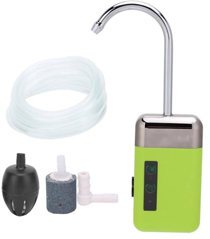 Syrepump, Vattenpump Fiske 3 Lägen Uppladdningsbar Akvarieluftpump Multifunktionell med LED-ljus Akvariumpump Utomhusfiske