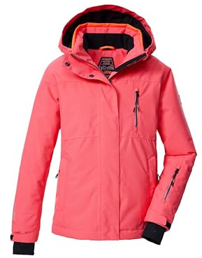 killtec Mädchen Skijacke/Funktionsjacke mit Kapuze und Schneefang KSW 205 GRLS SKI JCKT, coral pink, 152, 43553-000