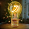 Fancysky Vintage Luna Lampada da Tavolo a Forma di Lampadina Regolabile,Lampadina Senza Fili USB da Tavolo,Lampada da Comodino,Adatta come Regalo, Decorazione per Feste, Luce d'Atmosfera