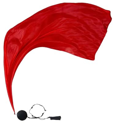 Silk Veil Puis - Floggi Flux Commercial, Danse Puis | Drapeaux à Ruban De Culte, Couleur Voile Coloré Avec Balles De Swing, Soutien Chorégraphique De Scène, Rubans Pour Exhibitions Por, Pure Red,