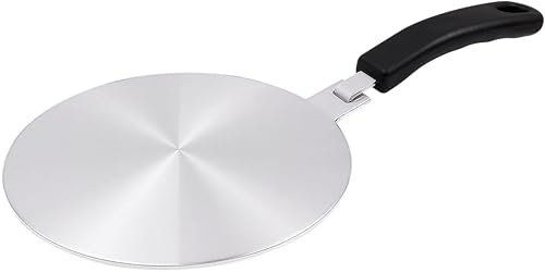 Heat Diffuser Plate 20 cm – Induction Adaptor with High Temperature Coating and Removable Insulating Handle – Induction/Gas Relay Disc – Does Not Change Colour After Use
