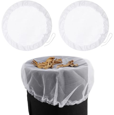 JYNXOR 2 Stück Regentonnen Netz,Hochwertige Regentonne Abdeckung mit Zugkordel,100cm Verstellbares Regentonnennetz,Wetterbeständiger Mückenschutz Regentonne Abdeckung