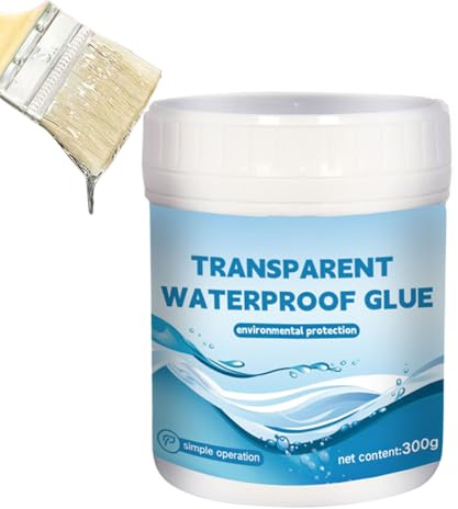 Adhesivo Impermeable Transparente,Sellador Impermeable Transparente 300g | Adhesivo Fuerte con Guantes y Cepillo para Paredes Interiores Exteriores Tejados Baños