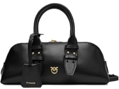 Pinko bolso bandolera Bowling Bag Horizontal Vitello Black - Antique Gold negro