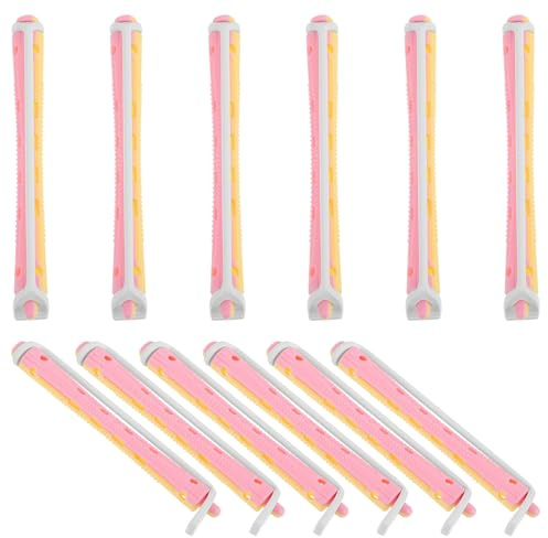 IMIKEYA 12 Bigodini Flessibili per Permanente in Plastica, Arricciacapelli per Donna, Strumenti per Ondulare Chioma Corti e Lunghi, Set Portatile per Styling Casalingo e Viaggi, Colori