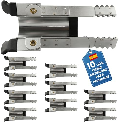 10 Pinzas para Bloquear Persianas, Cierre Antirrobo para Persianas de Acero Inoxidable – Alta Resistencia y Seguridad Casa, Pack de 10 uds. de Pinzas de Bloqueo Persianas Antirrobo (10 UDS)