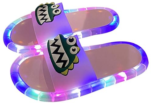 Generico sandali neri - Ciabatte luminose LED uomo donna pantofole estive casual suola antiscivolo e motivo dinosauro cartoon sandali slide aperti per casa bagno piscina spiaggia e outdoor
