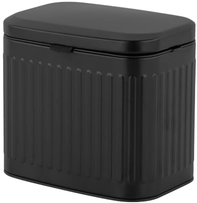 Relaxdays papelera para pared, 4 l, colgar o con adhesivo, negra