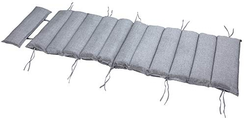 Detex Coussin pour Chaise Longue de Sauna - Imperméable - Gris chiné
