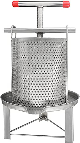 NF Luoxun-LX Large Fruit Honey Presser Full Stainless Steel Honey Extractor Beeswax Presser for Squeeze Juice out of VegetablesFruitNutmilk 10L2.6 Gal (Style 2)