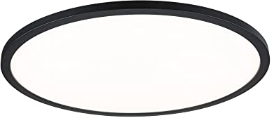 Paulmann 70999 LED Panel Atria Shine 3-Step-Dim rund Dimmbar Warmweiß, Lichtpanel Kunststoff Deckenpanel 3000 K, Schwarz, Incl. 1 x 22 W, Ø 420 mm