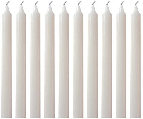 1ABOVE Pack of 10 | Household Candles | Unscented - 5 Hour Burn Time | Premium White Wax