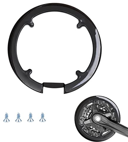 Floatdream Cubre Plato Bicicleta, Cubrecadena Plástico Bicicleta, Disco Cubrecadena 8 Agujeros, para 42 44 Dientes Bicicleta Mountain Bike (Negro)