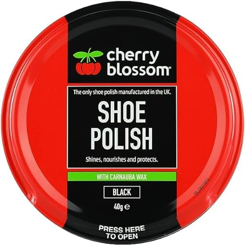 DTD QUALITY MATTERS Cherry Blossom Shoe Polish Shines, Nourishes & Protects With Carnauba Wax Available In All Styles Preventing Footwear From Cracking Available In All Traditional Colours (BLACK)