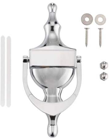 FIXINGS DIRECT® Door Knocker Victorian Urn Door Knocker for Front Door, Classic Door Knocker Universal Fixing Included Or Self Adhesive Door Furniture Front Door Knocker (Polished Chrome)