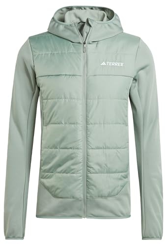 adidas Herren Terrex Multi Hybrid Insulated Hooded Jacket, Silver Green, XXL