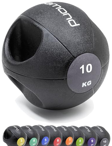 G5 HT SPORT DIAMOND Palla Medica Double Grip da [3 a 10 kg] | Ø da 21 cm a 28 cm | Per Fitness, Riabilitazione Per Home Gym e Palestra (10 Kg)