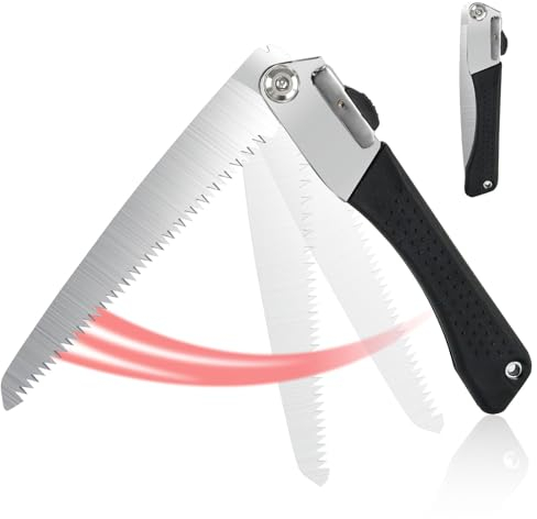 FairyPeach Sierra de Podar, sierra plegable, serrucho madera, sierra de mano, Hoja SK4 endurecida, sierra de poda hortícola, sierra portátil, Herramienta Jardinería, para poda, corte de madera e metal