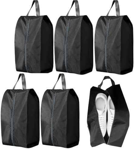 Schuhtasche, 5 Stück Schuhtasche Reise, L Size Wasserfeste Schuhbeutel Reise, Schmutzabweisender Schuhsack Reise für Reise oder Zuhause-Aufbewahrung(Schwarz)