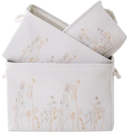HNYQQL Cesto portaoggetti in corda di cotone,utilizzato per organizzare giocattoli per bambini,cesti regalo,vuoto, portabiancheria per bambini. (Grigio bianco 3 Pezzi)