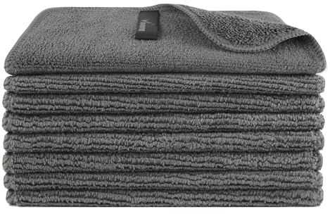 VIVOTE Microfaser Spüllappen Wiederverwendbare Reinigungstücher Spültücher Super Saugfähige Trockentücher Küche Waschbar Geschirrtücher Haushalts Putzlappen 20 x 20CM 8 Stück (Grau)