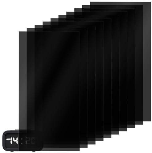 10 fogli di pellicola per dimmer a LED, 20 x 10 cm, autoadesivo, dimmerabile, 50%, pellicola oscurante nera, per sveglia, monitor, luci a LED
