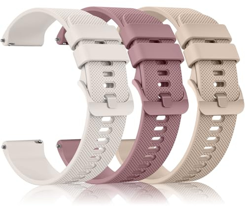 Amzpas 3 stycken ersättning klockarmband 20 mm 22 mm armband, silikon klockarmband med snabbkoppling ersättningsband, klockor tillbehör klockarmband för kvinnor män