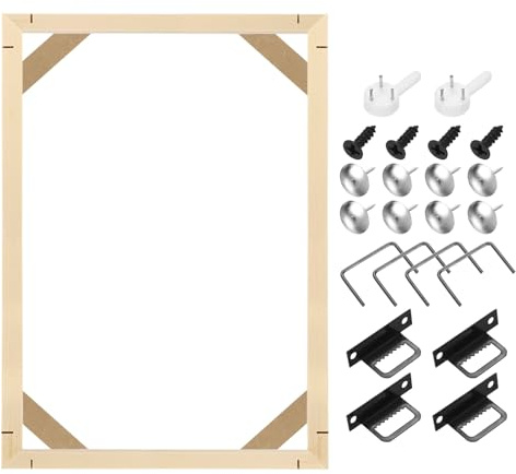 sourcing map 25 x 35cm Canvas Stretcher Bars, Wood Canvas Frame Kit Canvas Stretcher Frames DIY Stretcher Bars for Oil Paintings Prints Posters Home Decor
