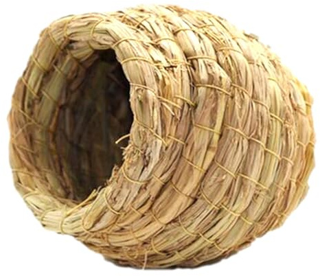 D' Fatto A Mano in Paglia Gabbia, Naturale per Pappagalli Piccoli E, Parrucche Traspiranti, Interessi
