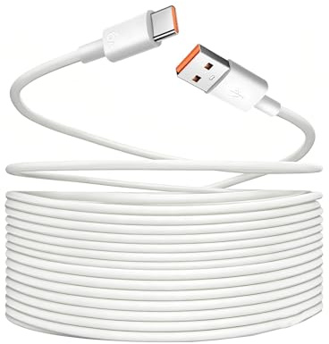 Pevlkawr USB C-kabel 10m, Typ C-laddningskabel, USB C-laddningskabel, nätkabel strömkabel, 6A/66W snabbladning, För övervakningskameror