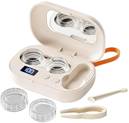 Fundas Lentillas Ultrasonido, Limpiador Lentillas Blandas Ultrasonido, Estuche Limpiador De Lentillass Ultrasonico, Estuche Portátil Para Lentes Ideal Para Gimnasio, Oficina, Exterior, Hotel, Deporte