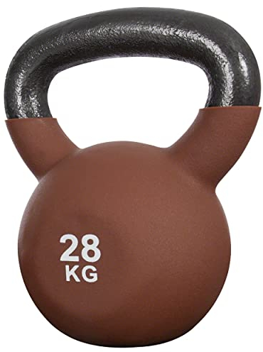 Kettlebell, Kugelhantel, Kugelgewicht, Kraftsport, Hantel, Fitness, 28 kg, Braun