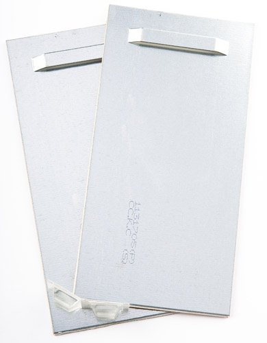 Klebebleche, Spiegelaufhänger bis 24kg (10x20 cm), Aufhänger für Spiegel, Alu-Dibond, Aluminiumplatten. selbstklebend