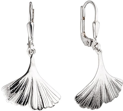 Jobo Damen-Ohrringe Ginkgo Ginko hängend aus 925 Sterling Silber