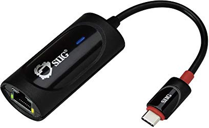 SIIG USB Type C to Gigabit Ethernet Adapter - 10/100/1000 Mbps LAN adapter for Windows and Mac Systems, Thunderbolt 3 (Black)
