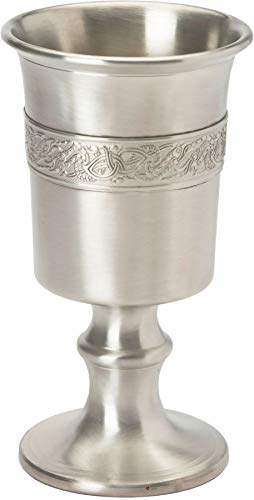 I LUV LTD Cáliz de 370 ml con Peltre de Bandas de Diseño de Dragón Celta con Acabado Satinado