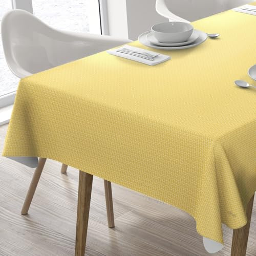 Home Direct rektangulär vaxduk PVC avtorkningsbar bordsduk 140 cm x 200 cm 55 x 78 gul