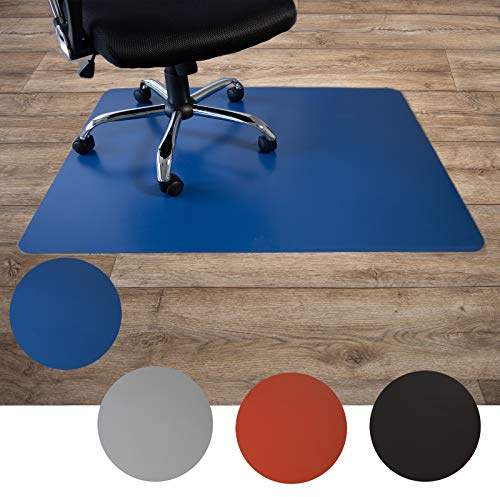 Floordirekt - Tappetino protettivo per pavimenti duri, in polipropilene, base per sedia da ufficio, colorato, 3 misure (75 x 120 cm, blu)
