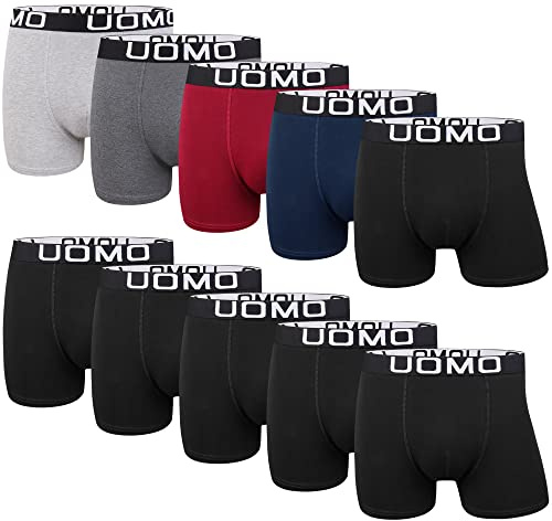 L&K 10-pack herr retroshorts, boxershorts, bomull, svarta, mångfärgade underkläder, 1116, Set med flera färger C, XXL