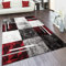 Paco Home Teppich Wohnzimmer Kurzflor Schlafzimmer Moderne Vintage Optik Geometrisches Muster Kariert 3D Effekt Konturenschnitt, Grösse:300x400 cm, Farbe:Grau-Rot