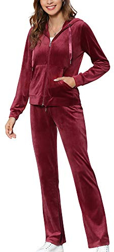MessBebe Chándal para mujer, traje de casa, juego de jogging, traje deportivo, traje de ocio, 2 piezas, chaqueta con capucha, manga larga, cremallera, pantalones deportivos largos para primavera