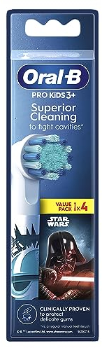 Oral-B Pro Kids Brossettes pour Brosse à dents électriques, Disney Star Wars, Pack De 4 Unités, Conçu Pour Un Brossage En Douceur