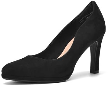 DREAM PAIRS Escarpins Femme Petit Talon Chaussure Escarpin Femme Confortable pour Mariage Bureau Noir/Suede SDPU2441W-E Taille 38 (EUR)