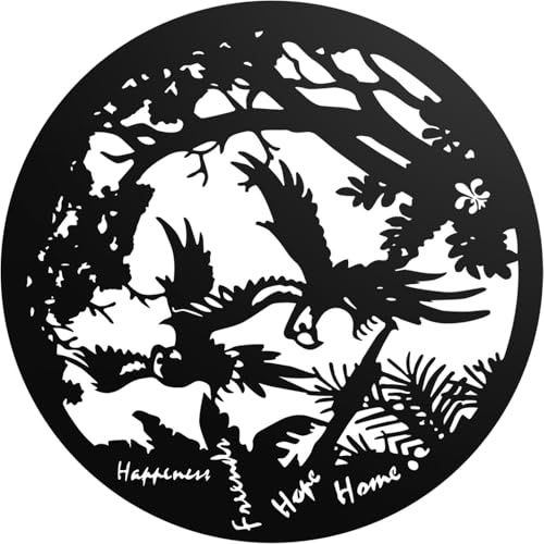 30cm Metal Eagle Wall Art Home Decor Garden Ornament Wall Hanging Rustic Decoration Indoor Outdoor, Black